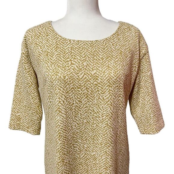 MAGGY LONDON Size 6 Metallic Gold White Sheath Dress Small - Picture 13 of 14